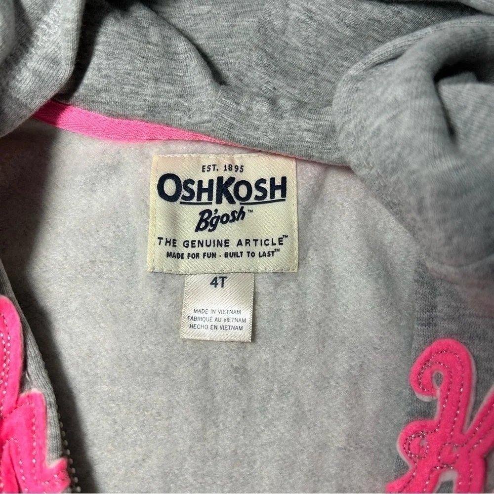 OshKosh B'Gosh Girls‎ Full Zip Logo Hoodie Size 4T